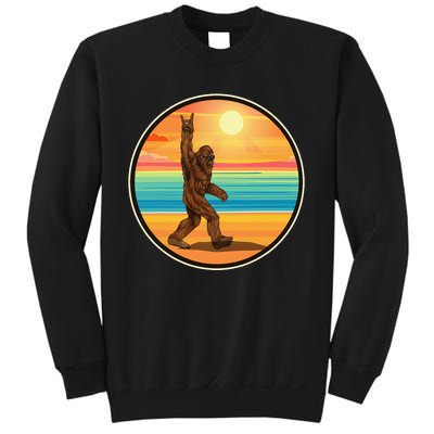 Funny Bigfoot Loves Rock And Roll Sunglasses, Walking On The Beach Sweatshirt