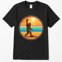 Funny Bigfoot Loves Rock And Roll Sunglasses, Walking On The Beach Tall T-Shirt