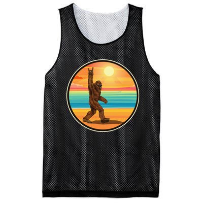 Funny Bigfoot Loves Rock And Roll Sunglasses, Walking On The Beach Mesh Reversible Basketball Jersey Tank