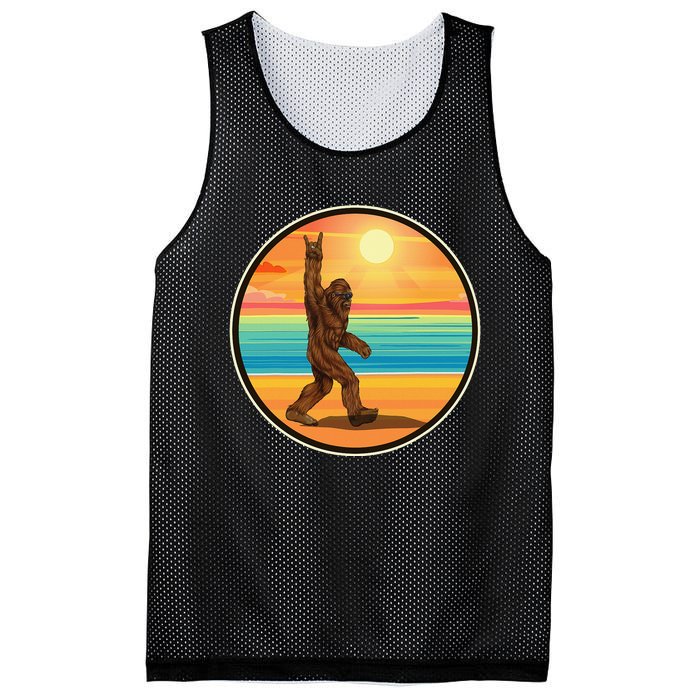 Funny Bigfoot Loves Rock And Roll Sunglasses, Walking On The Beach Mesh Reversible Basketball Jersey Tank