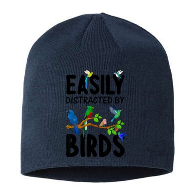 Funny Bird Lover Art For Women Ornithology Bird Watcher Sustainable Beanie