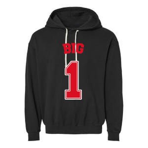 Football Big Little Sorority Reveal Big Sister Garment-Dyed Fleece Hoodie