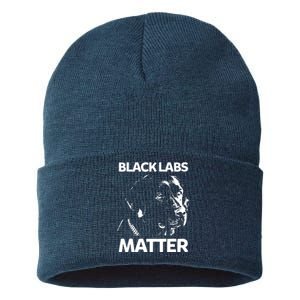 Funny Black Labs Matter Labrador Lab Men Women Sustainable Knit Beanie