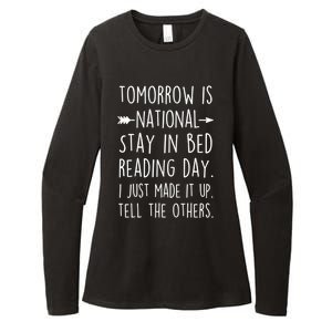 Funny Book Lovers National Staying In Bed Reading Day Gift Womens CVC Long Sleeve Shirt