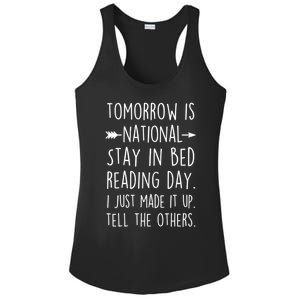 Funny Book Lovers National Staying In Bed Reading Day Gift Ladies PosiCharge Competitor Racerback Tank