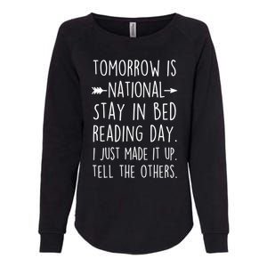 Funny Book Lovers National Staying In Bed Reading Day Gift Womens California Wash Sweatshirt