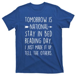 Funny Book Lovers National Staying In Bed Reading Day Gift T-Shirt