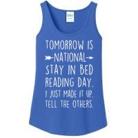 Funny Book Lovers National Staying In Bed Reading Day Gift Ladies Essential Tank