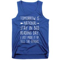 Funny Book Lovers National Staying In Bed Reading Day Gift Tank Top