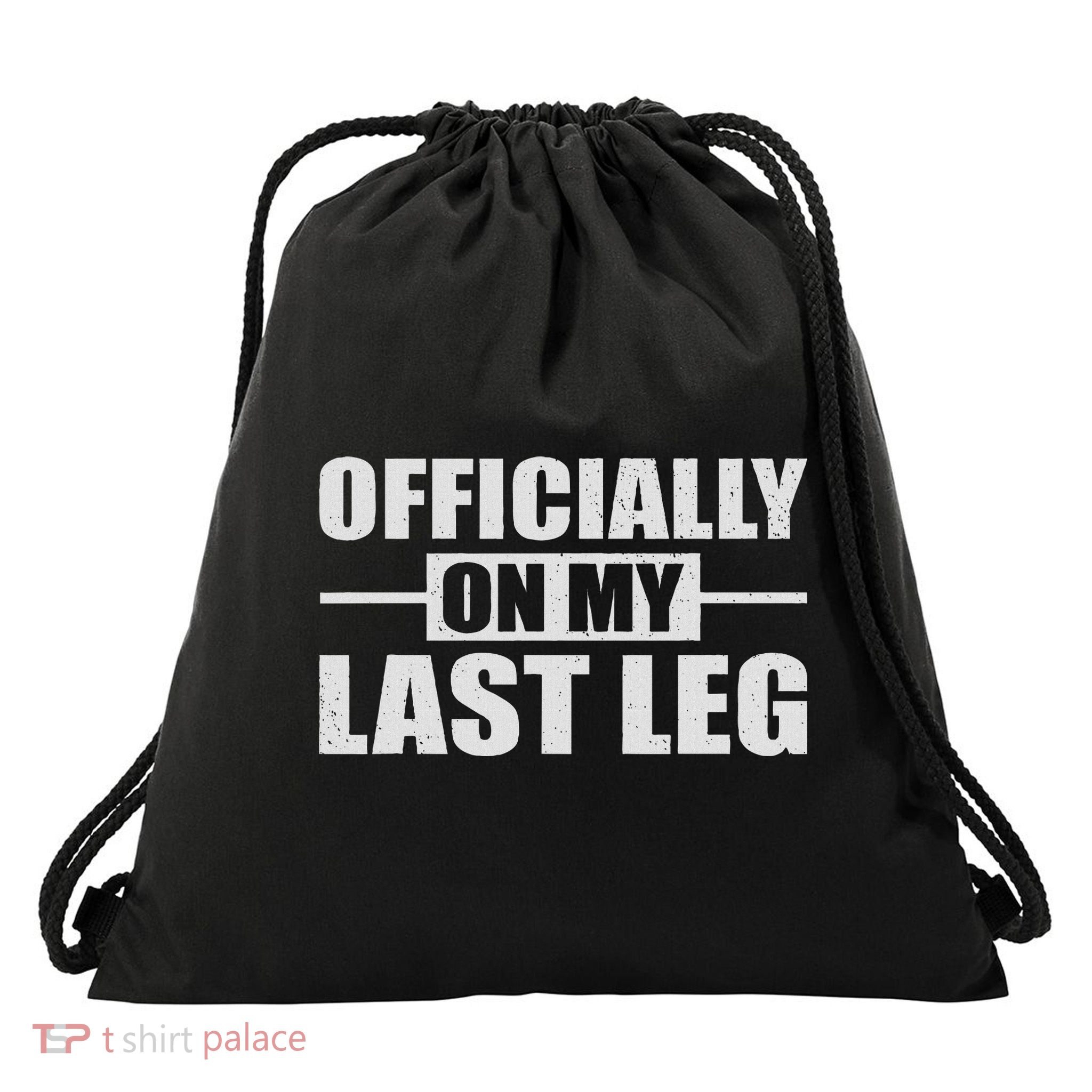 Funny Broken Leg Crutches On My Last Leg Broken Bone Drawstring Bag
