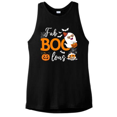 Fab Boo Lous Cute Ghost Halloween Ladies PosiCharge Tri-Blend Wicking Tank