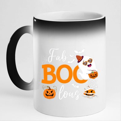 Fab Boo Lous Cute Ghost Halloween 11oz Black Color Changing Mug