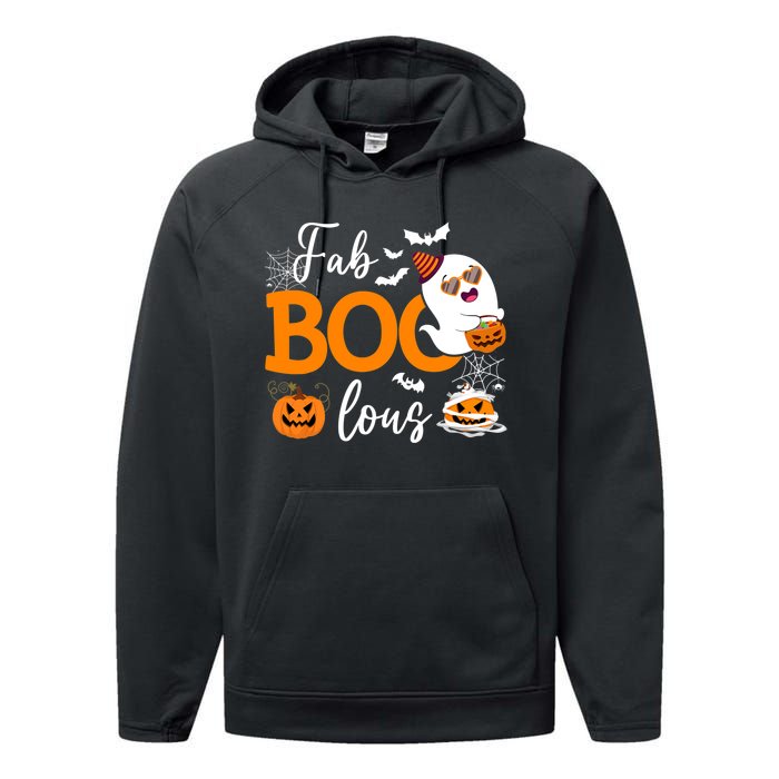 Fab Boo Lous Cute Ghost Halloween Performance Fleece Hoodie