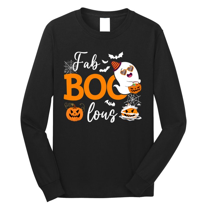 Fab Boo Lous Cute Ghost Halloween Long Sleeve Shirt