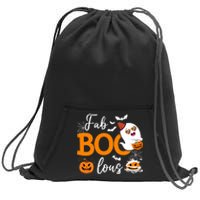 Fab Boo Lous Cute Ghost Halloween Sweatshirt Cinch Pack Bag