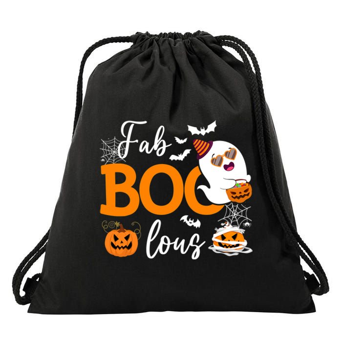 Fab Boo Lous Cute Ghost Halloween Drawstring Bag