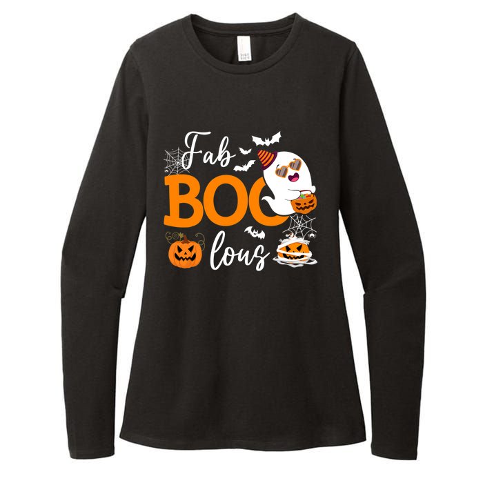 Fab Boo Lous Cute Ghost Halloween Womens CVC Long Sleeve Shirt