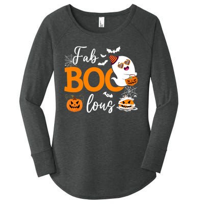 Fab Boo Lous Cute Ghost Halloween Women's Perfect Tri Tunic Long Sleeve Shirt