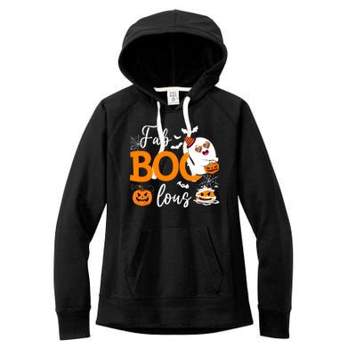 Fab Boo Lous Cute Ghost Halloween Women's Fleece Hoodie