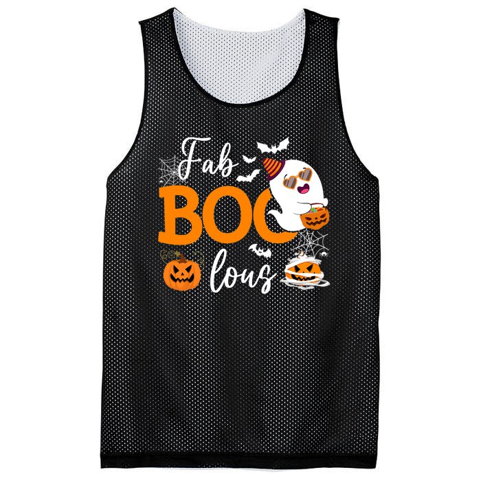 Fab Boo Lous Cute Ghost Halloween Mesh Reversible Basketball Jersey Tank