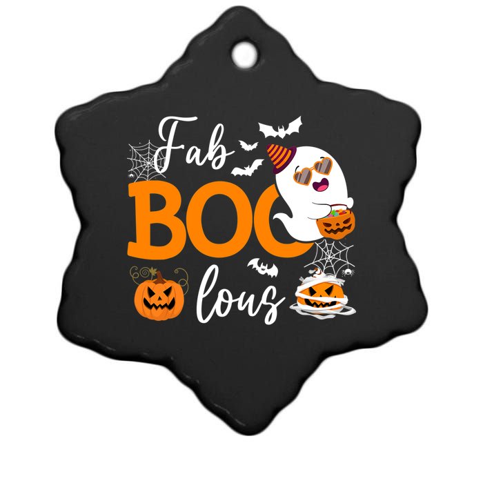 Fab Boo Lous Cute Ghost Halloween Ceramic Star Ornament