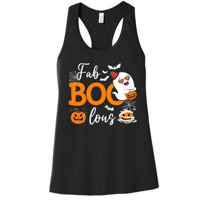 Fab Boo Lous Cute Ghost Halloween Women's Racerback Tank