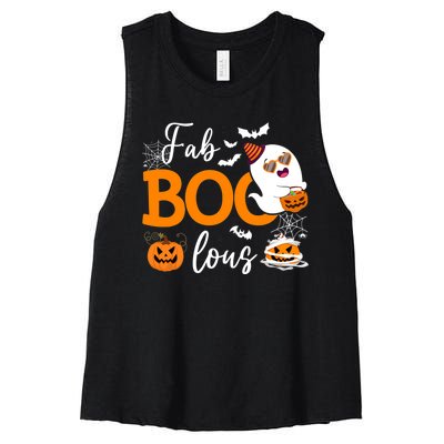 Fab Boo Lous Cute Ghost Halloween Women's Racerback Cropped Tank