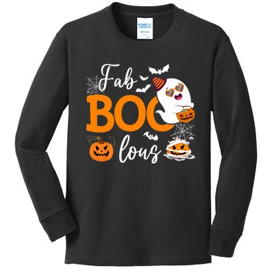 Fab Boo Lous Cute Ghost Halloween Kids Long Sleeve Shirt