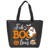 Fab Boo Lous Cute Ghost Halloween Zip Tote Bag