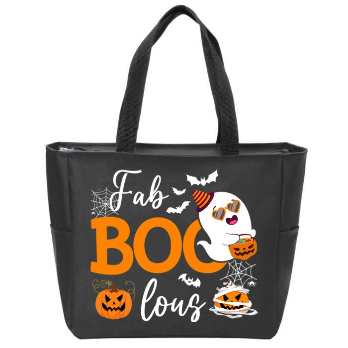 Fab Boo Lous Cute Ghost Halloween Zip Tote Bag