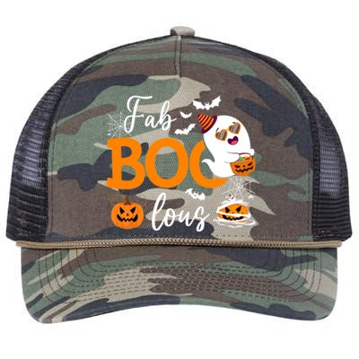 Fab Boo Lous Cute Ghost Halloween Retro Rope Trucker Hat Cap