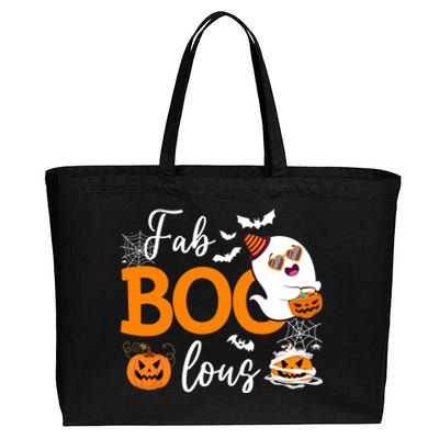 Fab Boo Lous Cute Ghost Halloween Cotton Canvas Jumbo Tote