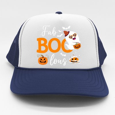 Fab Boo Lous Cute Ghost Halloween Trucker Hat