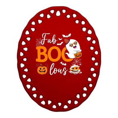 Fab Boo Lous Cute Ghost Halloween Ceramic Oval Ornament