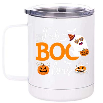 Fab Boo Lous Cute Ghost Halloween 12 oz Stainless Steel Tumbler Cup