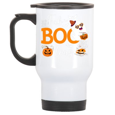 Fab Boo Lous Cute Ghost Halloween Stainless Steel Travel Mug