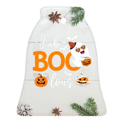 Fab Boo Lous Cute Ghost Halloween Ceramic Bell Ornament