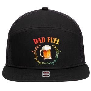 Funny Beer Lover Dad Fuel 7 Panel Mesh Trucker Snapback Hat