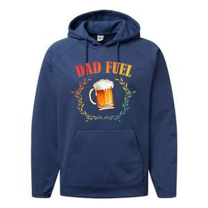 Funny Beer Lover Dad Fuel Performance Fleece Hoodie