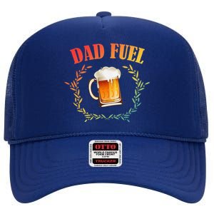 Funny Beer Lover Dad Fuel High Crown Mesh Back Trucker Hat