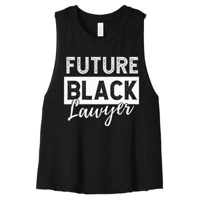 Future Black Lawyer Justice Law School  Women's Racerback Cropped Tank