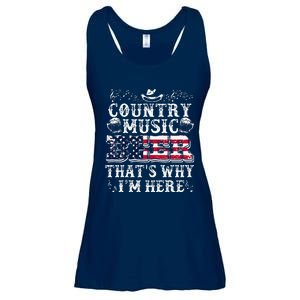 Funny Beer Lover Country Music And Beer ThatS Why IM Here Ladies Essential Flowy Tank