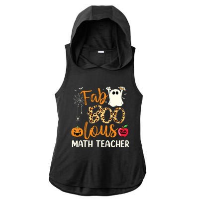 Fab Boo Lous Math Teacher Leopard Spooky Halloween Costume Ladies PosiCharge Tri-Blend Wicking Draft Hoodie Tank