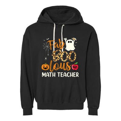 Fab Boo Lous Math Teacher Leopard Spooky Halloween Costume Garment-Dyed Fleece Hoodie