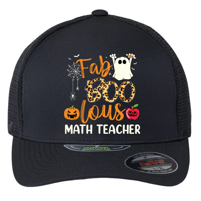 Fab Boo Lous Math Teacher Leopard Spooky Halloween Costume Flexfit Unipanel Trucker Cap