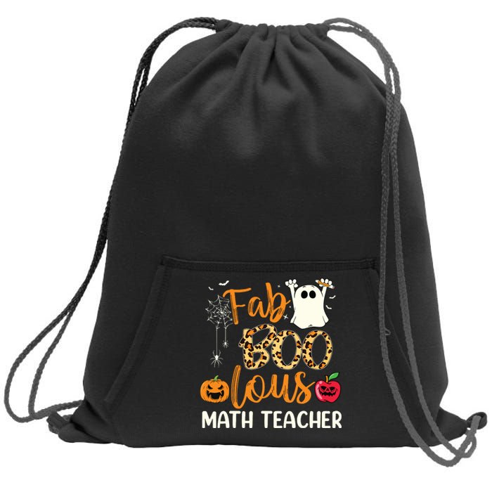 Fab Boo Lous Math Teacher Leopard Spooky Halloween Costume Sweatshirt Cinch Pack Bag