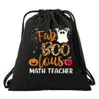 Fab Boo Lous Math Teacher Leopard Spooky Halloween Costume Drawstring Bag