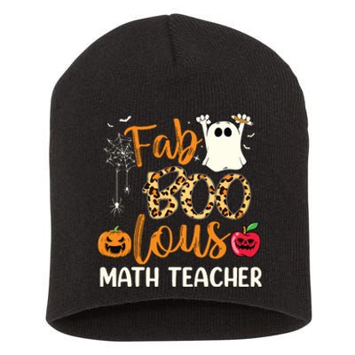 Fab Boo Lous Math Teacher Leopard Spooky Halloween Costume Short Acrylic Beanie