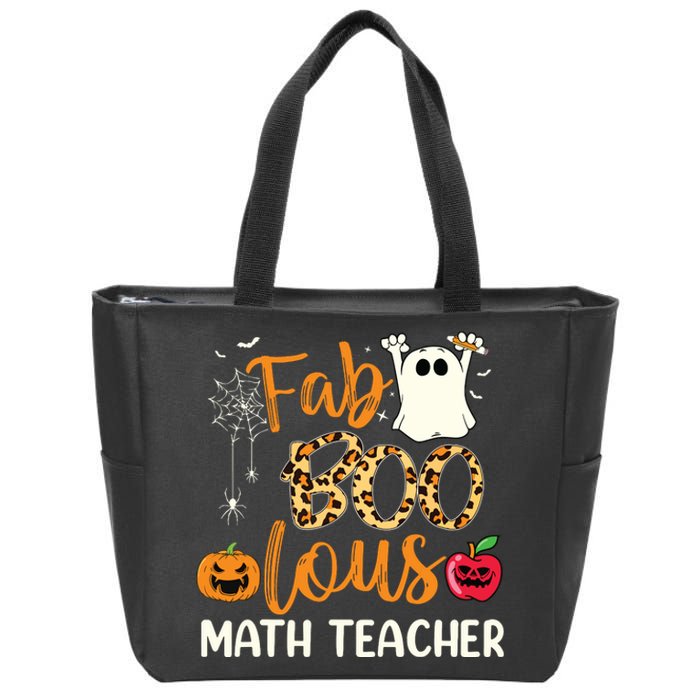 Fab Boo Lous Math Teacher Leopard Spooky Halloween Costume Zip Tote Bag