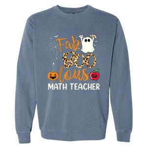 Fab Boo Lous Math Teacher Leopard Spooky Halloween Costume Garment-Dyed Sweatshirt